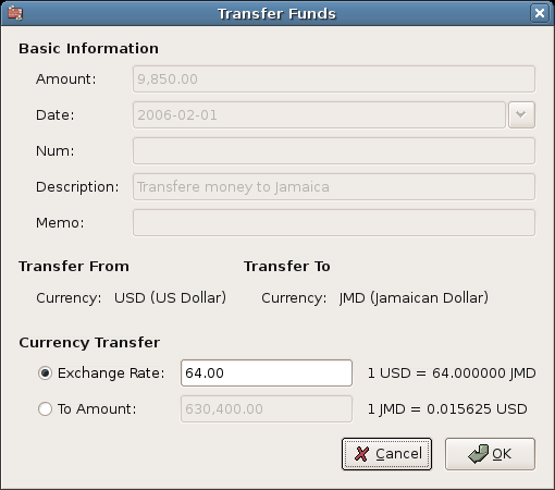 Edit Exchange rate